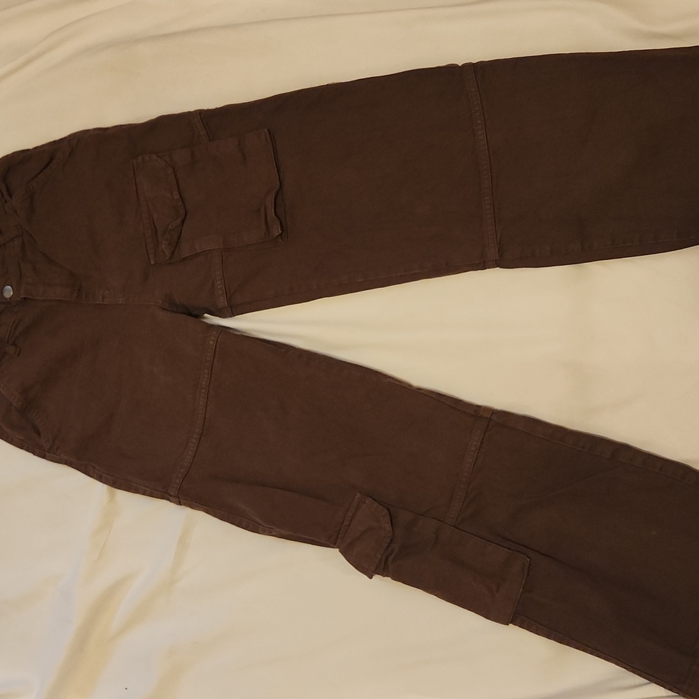 PrettyLittleThing, US Size 4, Brown Cargo Pants